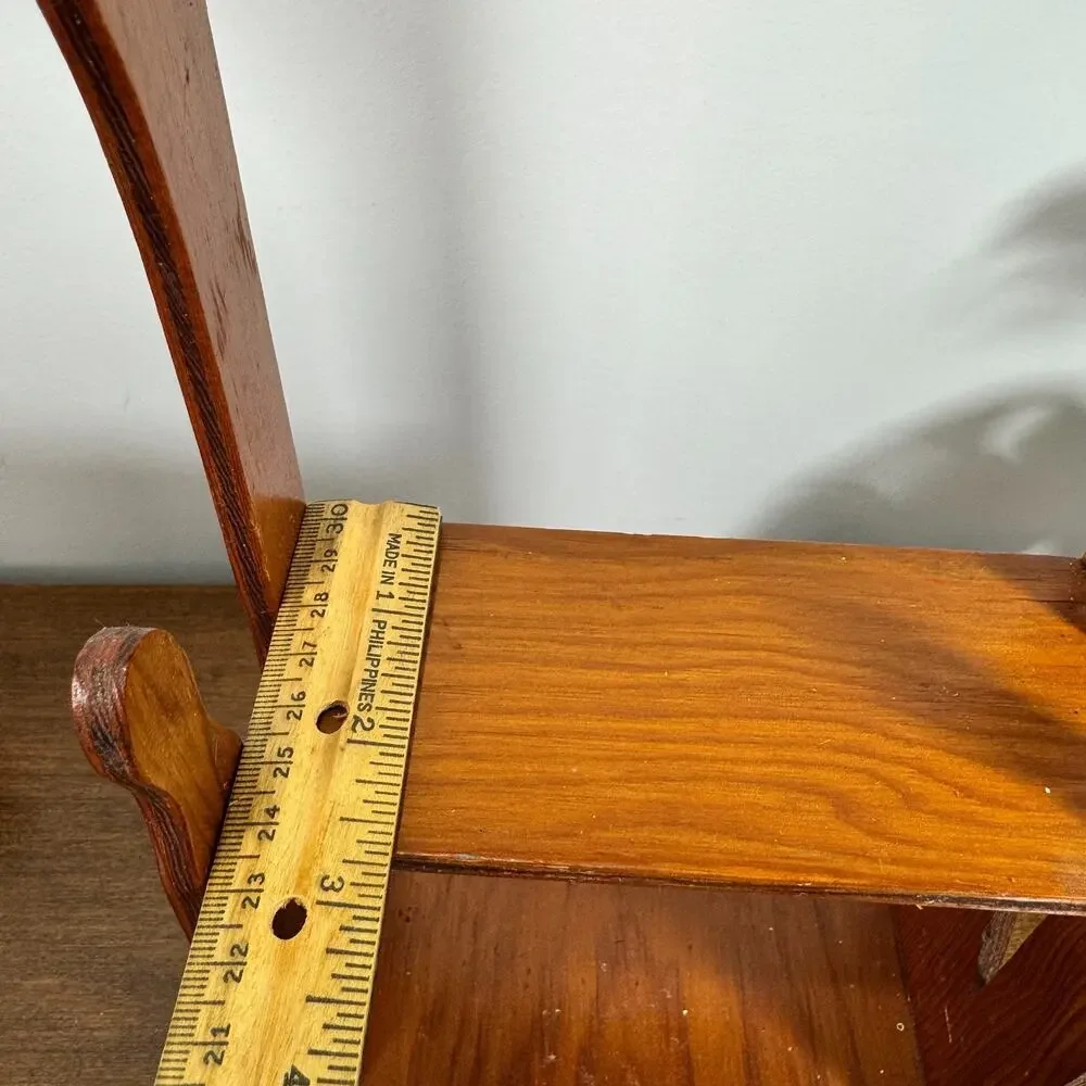 Vintage Hanging Trinket Shelf Wood 3 Tier Shelves Display MCM 1942 6.5x15